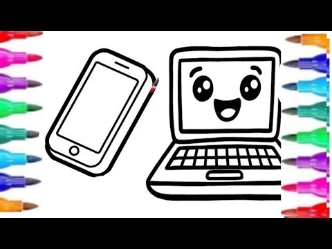 How to draw a Laptop Computer drawing, colouring and painting for kids and toddlers |easy