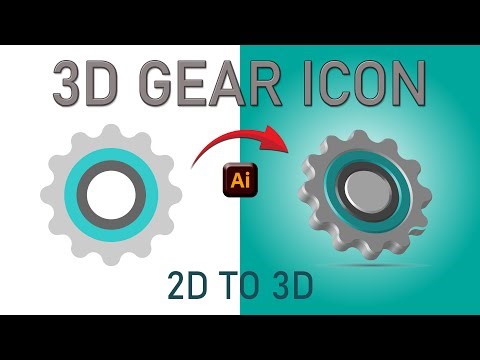 3D Gear Icon Design in Adobe illustrator-Adobe Illustrator Tips and Tricks #illustratortutorials