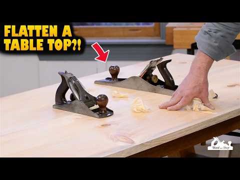 Crazy Traditional Way to Flatten a Table Top with Hand planes!