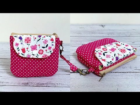 How to make purse | DIY sewing coin purse and card holder from fabric @misakisewing