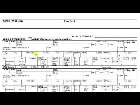 Acord 127 - How To Complete Commercial Insurance Forms