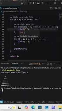 Pirámide de asteriscos en C, super fácil #programming #algoritmo