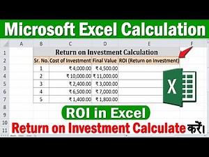 How to Calculate ROI (Return on Investment) in Microsoft Excel Step-by-Step Guide || ROI in Excel