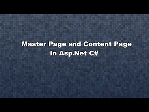 How to Create a Master Page and Content Page in ASP.NET