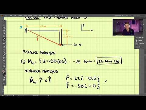 Statics - Chapter 4 (5 of 6): Scalar and Vector Moment Analysis (2D Quick Example)