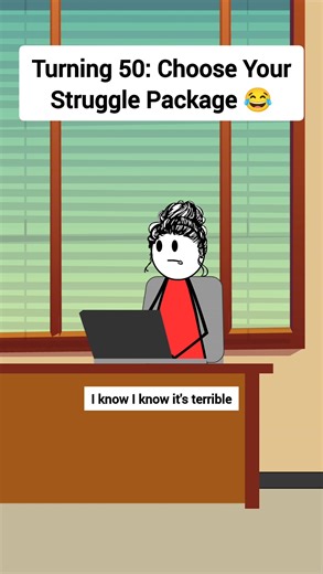 828K views · 15K reactions | Turning 50 Choose Your Struggle Package. #therealveronika #animation #Turning50 #MidlifeCrisis #LifeAt50 #AgingHumor, #FunnyAging #VeronikaStyle #AdultingAt50 #LifePackages #50AndFabulous #MidlifeComedy #AARPLife #animationmedia | Animation Media | Facebook