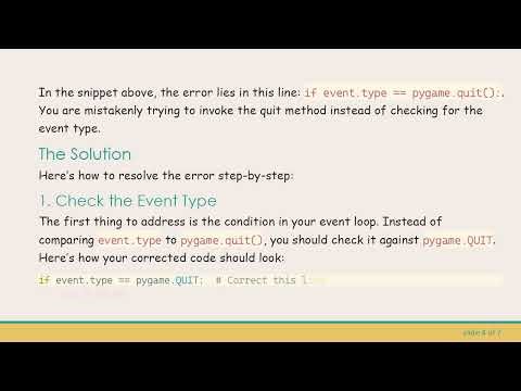 Resolving the pygame.error: video system not initialized Error in Your Game Code