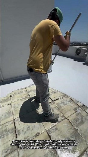 Applying a Polyurethane Waterproofing Membrane to a Rooftop.