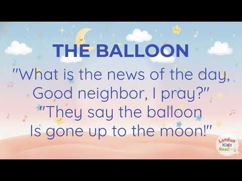 The Balloon Nursery Rhyme for Kids📚Read Aloud & Early Reading Practice