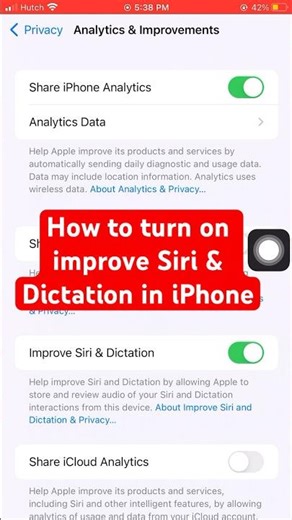How to turn on improve Siri & Dictation in iPhone 📲 #tutorial #iphone #siri