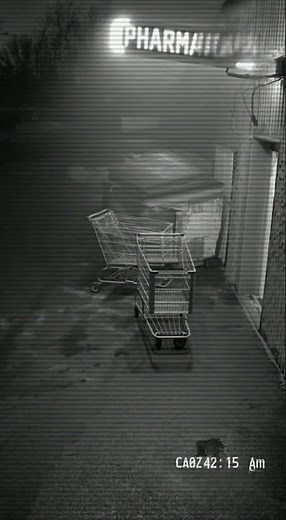 Creepy CCTV Footage: Shopping Carts Move on Their Own in Oregon Alley | CAM07 VHS Glitch