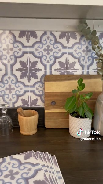 Why paint it… when you can tile Smart Tiles = zero mess, all the wow. #RentalHack #KitchenGlowUp #SmartTiles