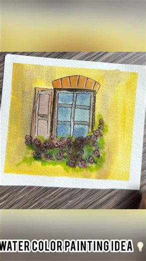 “Watercolor Window With Yellow Glow & Blooms | Easy Floral Painting Tutorial”