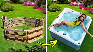 1.2M views · 18K reactions | DIY pool with wooden pallets. Cheap but amazing bushcraft and backyard crafts: | 5-Minute Crafts Family | Facebook