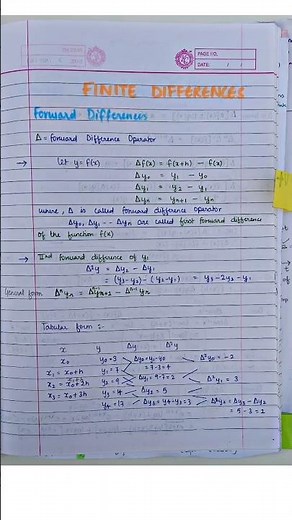 Finite differences- forward differences Solution of Algebraic & Transcendental equations Btech