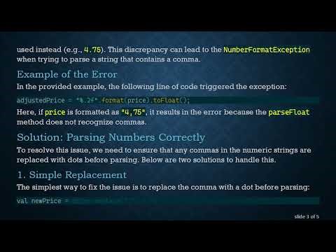 Resolving the NumberFormatException in Java: A Guide for Developers
