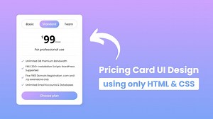 Animated Pricing Card Design using HTML & CSS