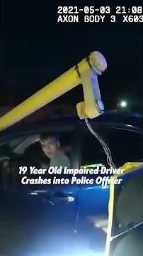 19 Year Old Impaired Driver Crashes into Police Officer part 1 full clip on: Code Blue Cam