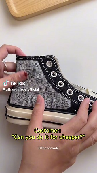 Handmade Custom Embroidered Converse for Christmas