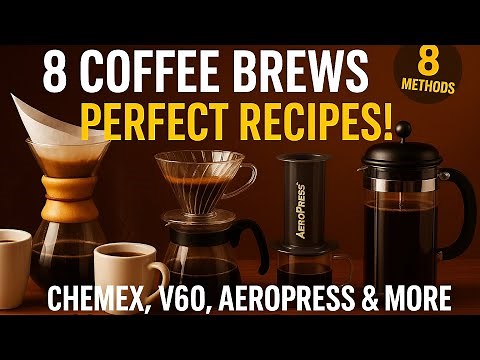8 Coffee Brewing Methods & Perfect Recipes /Chemex, V60, AeroPress, French Press & More