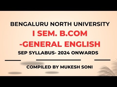 BNU-1st Sem. B.Com-General English-SYLLABUS-SEP