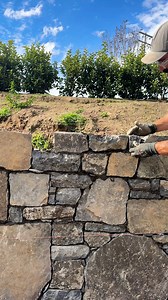 1M views · 14K reactions | Satisfying stone wall building #stonemason #stonework #canberra #landscaping #stonewalling | Ivey Masonry | Facebook
