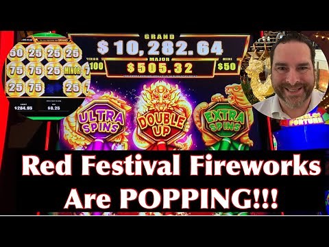 Red Festival Slot Machine Fireworks Explode For Big Cash!