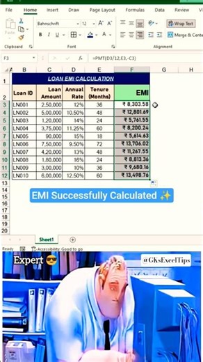 PMT Formula Trick: Find Monthly EMI in Seconds! ⚡