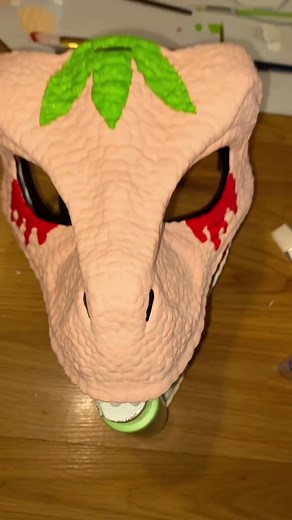 Customized a raptor mask!! Introducing Shortcake! She’s not fully finished, but the painting is done! #furry #furryfandom #fursuit #raptormask