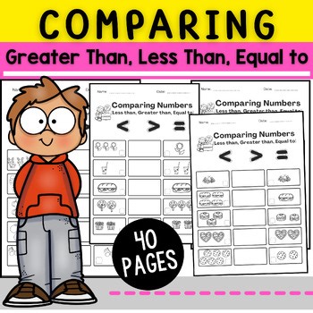 Comparing Numbers Less than, Greater than, Equal to  & Coloring Fun Kindergarten