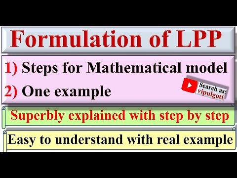 Formulation of LPP|3|Mathematical model for LPP|Linear Programming Problem|GTU|Operation Research|OR