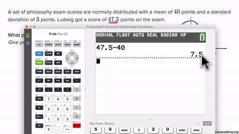 Standard normal table for proportion above