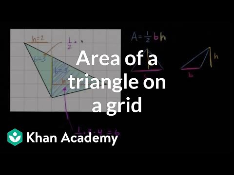 How to find the area of a triangle on a grid | Geometry | 6th grade | Khan Academy