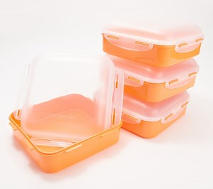 LocknLock Set of 4 Square Storage Containers with Dome Lids - QVC.com