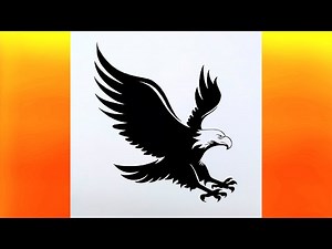 How To Draw An Eagle | How to draw a bald Eagle (flying) easy step by step | eagle drawing