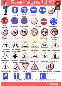 Road Signs, Traffic Signs, Street Signs Vocabulary • 7ESL