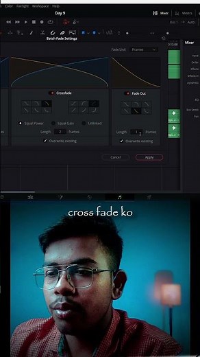 How to Fade In & Fade Out Audio in 30 Seconds | DaVinci Resolve #shortvideo #shorts