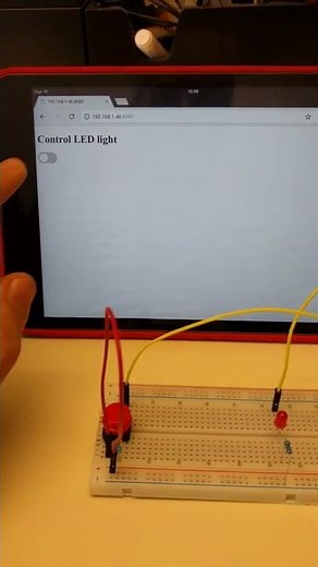 W3Schools Node.js Raspberry Pi LED controlled by browser and physical button