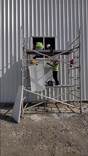 Aluminum Louver Installation at Damac Hills , Louver for air exhaust. #louvers #damactower