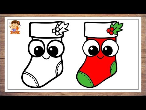 How to Draw Christmas Socks | Easy Socks Drawing for Kids & Toddlers | Step-by-Step Drawing Tutorial