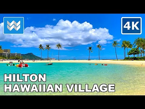 [4K] Hilton Hawaiian Village Waikiki Beach Resort in Honolulu, Oahu Hawaii USA - Hotel Walking Tour