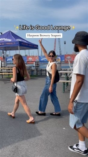 11K views · 54 reactions | The Good Vibes Lounge is O-P-E-N!!  Boston, stop by Harpoon Brewery Seaport for brews, bites, pickleball, and (obviously) good vibes. and if you’re feeling extra adventurous, try to beat Lauren’s ring toss score (THREE! ). | Life is Good | Facebook