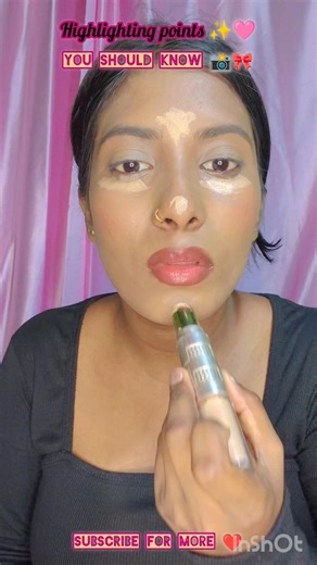 how to highlight our face and highlighting points✨ highlighting kaise aur kaha karte hai #makeup 📸