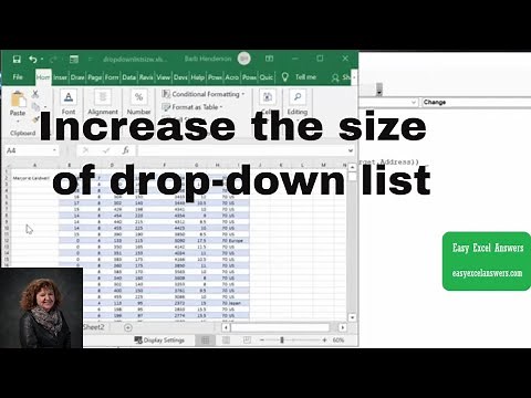 How to increase the size of drop down list in Excel