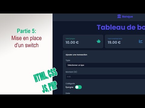 Fullstack #5/27 : Mise en place d'un switch #html #js #css