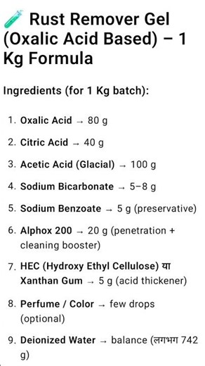 Rust Remover Gel (Oxalic Acid Based) – 1 Kg Formula