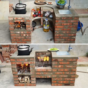 Building a Multi-Purpose Wood Stove with Bricks and Cement for Winter! 🔥🧱 | Great DIY Idea