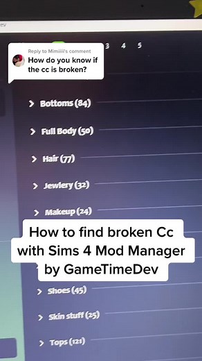 How to Find Broken CC with Sims 4 Mod Manager by GameTimeDev