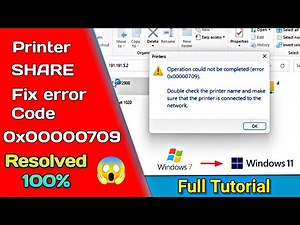 Connect to share printer error Windows 11 | How to Fix error code 0x00000709 | 100% Resolve. 😱