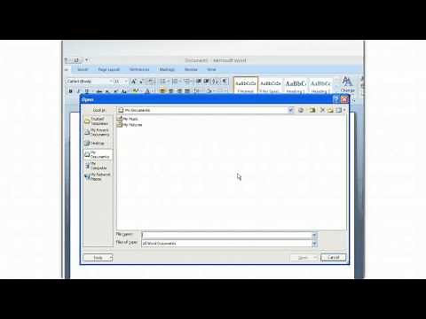 Word 2007 - Open Documents